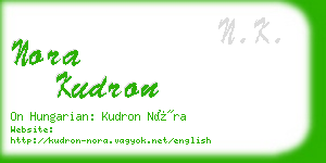 nora kudron business card